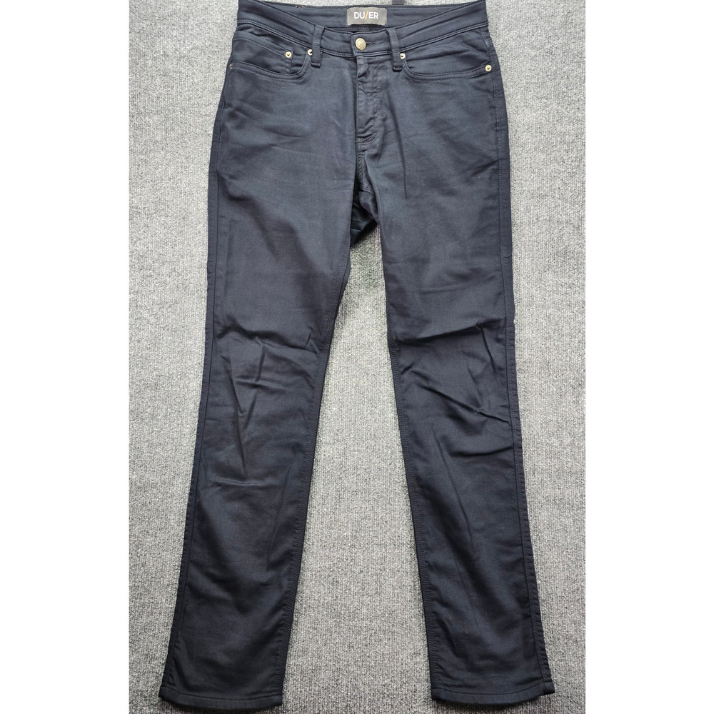 DU/ER Pants Mens 31x34 (32x34) Dark Navy N2X No Sweat Relaxed Taper Performance